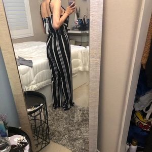 Striped long jumpsuit